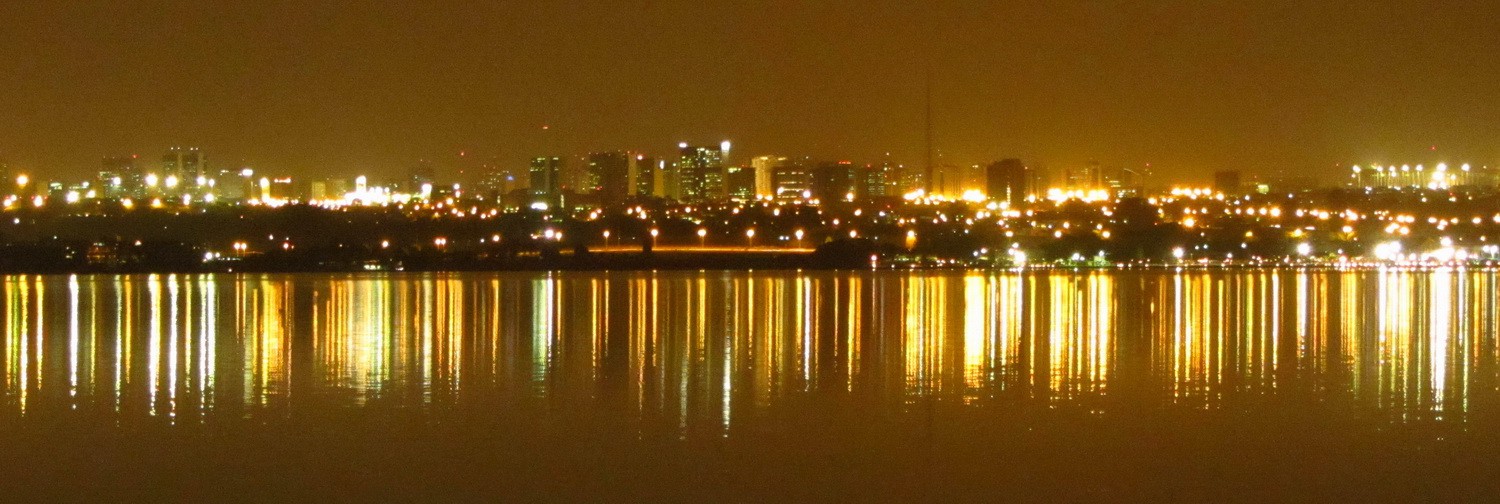 Brasilia at night with Lago Norte